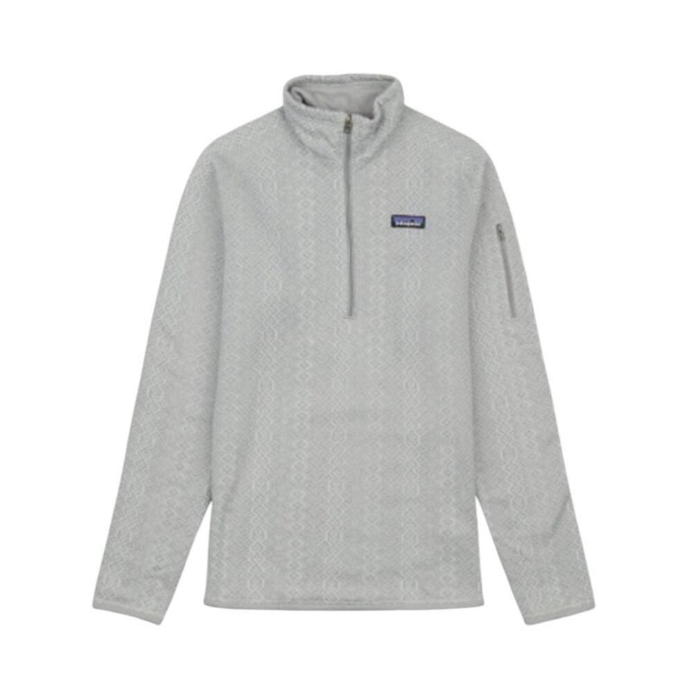 PATAGONIA Quarter-Zip Better Sweater Women L Gray Diamond Texture Outdoor Travel